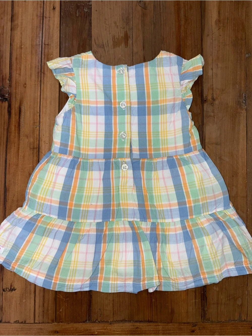 Ruffle Butts Pastel Plaid Ruffle Dress 6-12 M